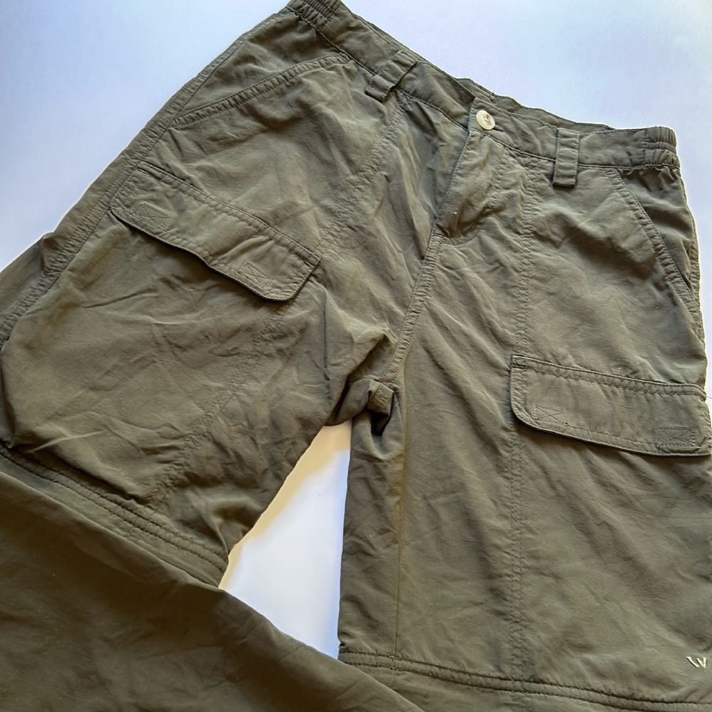 White Sierra hiking pants, zip off shorts, med, quick dry